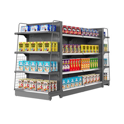 kupować 5-Shelf Metal Gondola Display Rack for Supermarkets 80kg Capacity online manufacture