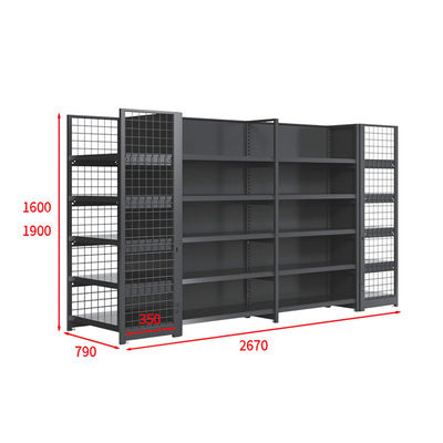 kupować Single-Sided Supermarket Shelf 5-Tier Galvanized Metal Retail Display online manufacture
