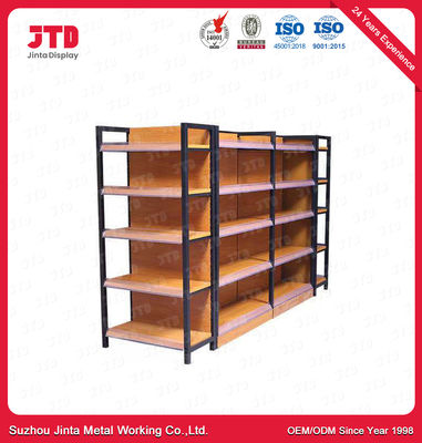 kupować Stalowa półka drewniana gondolowa Q195 1200 mm 1800 mm 5-poziomowa półka magazynowa online manufacture