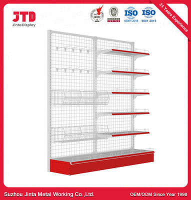 Metalowa siatka druciana Tylny panel Supermarket Gondola Półka Netto Typ sklepu Regał półkowy