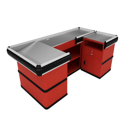 Supermarket Check Out Counter Chłodnie walcowany materiał stalowy Sklep Kontrola gotówki
