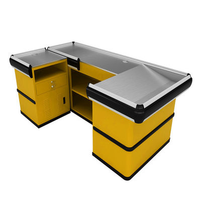 Supermarket Check Out Counter Chłodnie walcowany materiał stalowy Sklep Kontrola gotówki