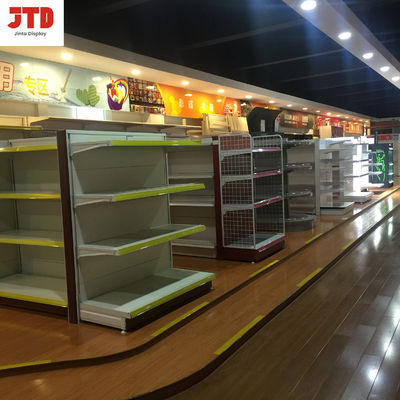4-poziomowa półka ekspozycyjna w supermarkecie 1500 mm wysoka biała półka stojąca