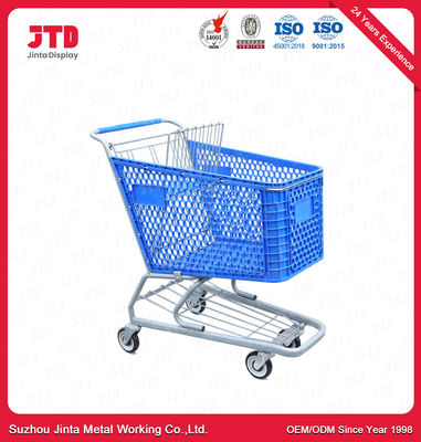 Wózek na zakupy 100L Heavy Duty Chromowany niebieski wózek spożywczy