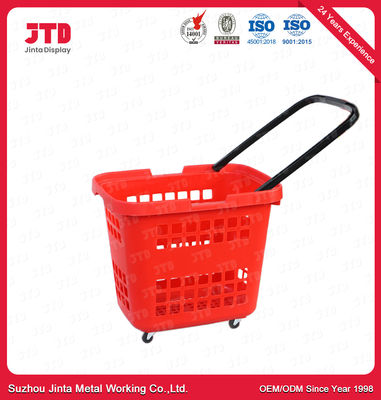 Plastikowy kosz na zakupy 45L z uchwytem HDPP Trzy koła