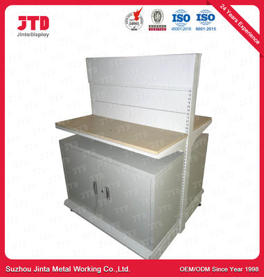 ISO9001 Półka drewniana i metalowa 3-poziomowa ODM 1200mm Białe półki detaliczne