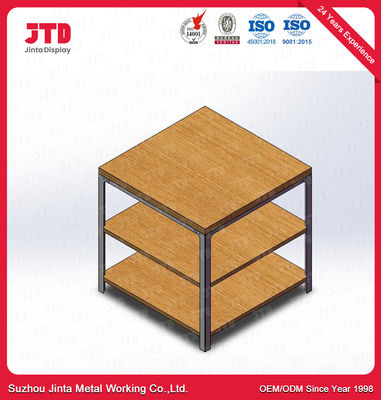 ISO9001 Półka drewniana i metalowa 3-poziomowa ODM 1200mm Białe półki detaliczne